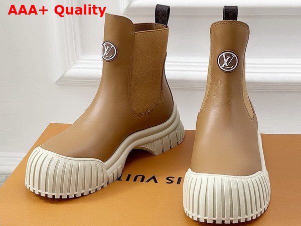 Louis Vuitton Ruby Flat Chelsea Ankle Boot Natural Beige Calf Leather 1ADCY2 Replica