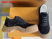 Louis Vuitton Ruby Flat Derby in Black Suede Calf Leather 1AGWJ8 Replica