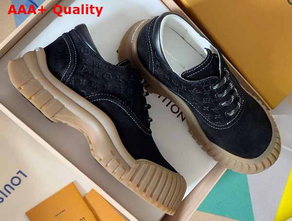 Louis Vuitton Ruby Flat Derby in Black Suede Calf Leather 1AGWJ8 Replica