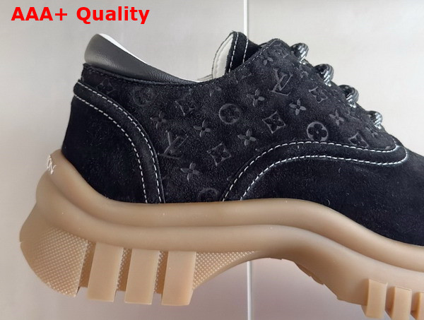 Louis Vuitton Ruby Flat Derby in Black Suede Calf Leather 1AGWJ8 Replica