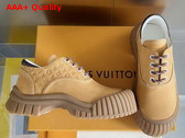 Louis Vuitton Ruby Flat Derby in Moutarde Suede Calf Leather 1AGWJO Replica