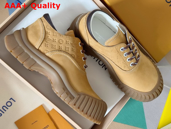 Louis Vuitton Ruby Flat Derby in Moutarde Suede Calf Leather 1AGWJO Replica