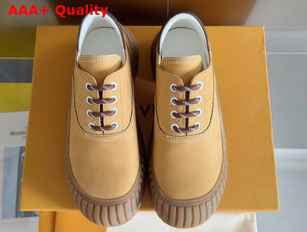 Louis Vuitton Ruby Flat Derby in Moutarde Suede Calf Leather 1AGWJO Replica