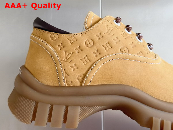 Louis Vuitton Ruby Flat Derby in Moutarde Suede Calf Leather 1AGWJO Replica