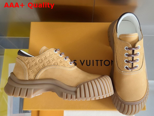 Louis Vuitton Ruby Flat Derby in Moutarde Suede Calf Leather 1AGWJO Replica