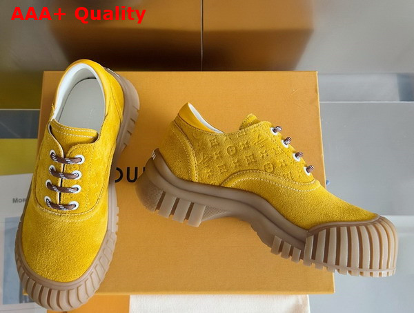 Louis Vuitton Ruby Flat Derby in Yellow Suede Calf Leather Replica