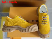 Louis Vuitton Ruby Flat Derby in Yellow Suede Calf Leather Replica