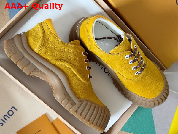 Louis Vuitton Ruby Flat Derby in Yellow Suede Calf Leather Replica