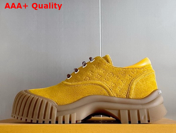 Louis Vuitton Ruby Flat Derby in Yellow Suede Calf Leather Replica