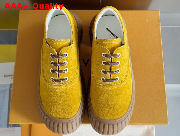 Louis Vuitton Ruby Flat Derby in Yellow Suede Calf Leather Replica