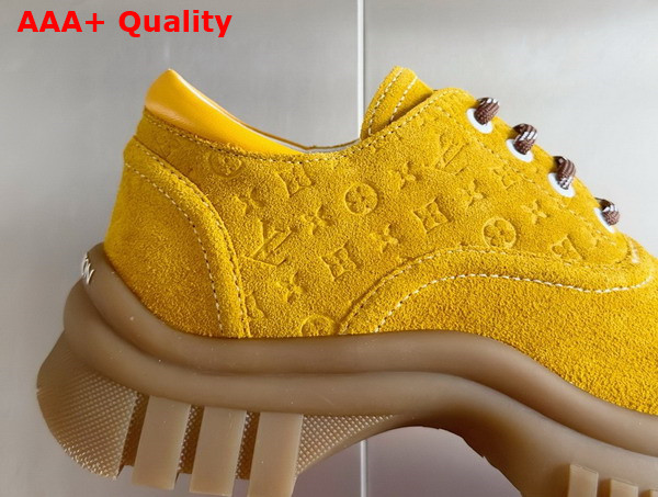 Louis Vuitton Ruby Flat Derby in Yellow Suede Calf Leather Replica