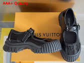 Louis Vuitton Ruby Flat Mary Jane Loafer in Black Patent Calf Leather 1AGWGK Replica