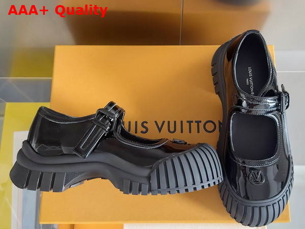 Louis Vuitton Ruby Flat Mary Jane Loafer in Black Patent Calf Leather 1AGWGK Replica