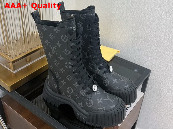 Louis Vuitton Ruby Flat Ranger Boot in Monogram Eclipse Canvas Replica