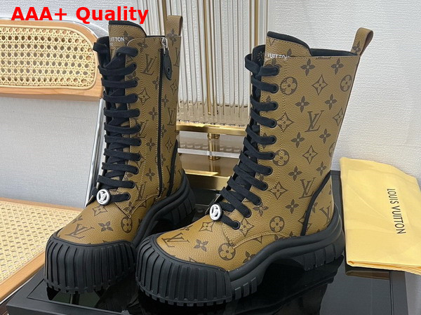 Louis Vuitton Ruby Flat Ranger Boot in Monogram Reverse Canvas Replica