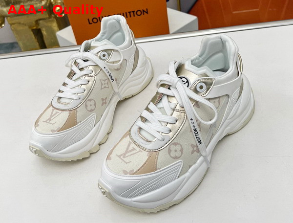 Louis Vuitton Run 55 Sneaker Beige Monogram Denim 1ABHR3 Replica