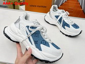Louis Vuitton Run 55 Sneaker Denim Blue Monogram Denim 1ABHQN Replica
