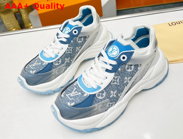 Louis Vuitton Run 55 Sneaker in Blue Monogram Denim 1AC27Y Replica