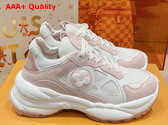 Louis Vuitton Run 55 Sneaker in Rose Clair Pink Mix of Materials 1ACGP4 Replica