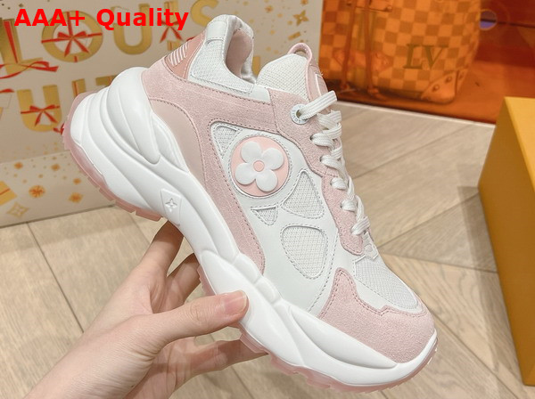 Louis Vuitton Run 55 Sneaker in Rose Clair Pink Mix of Materials 1ACGP4 Replica