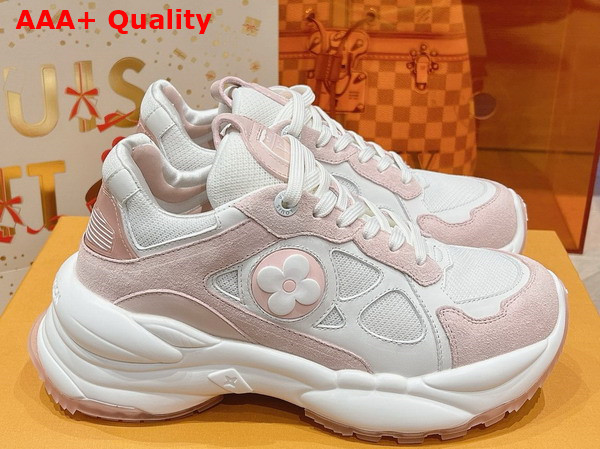 Louis Vuitton Run 55 Sneaker in Rose Clair Pink Mix of Materials 1ACGP4 Replica