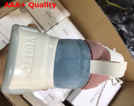 Louis Vuitton Run Away Pulse Sneaker Mix Material with Blue Suede Leather Replica