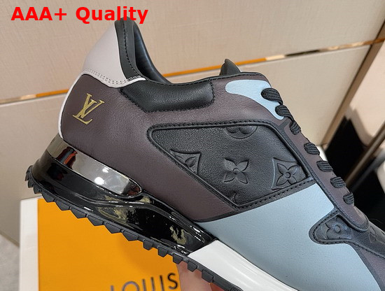 Louis Vuitton Run Away Sneaker Black and Light Blue Embossed Calf Leather and Smooth Calf Leather Replica