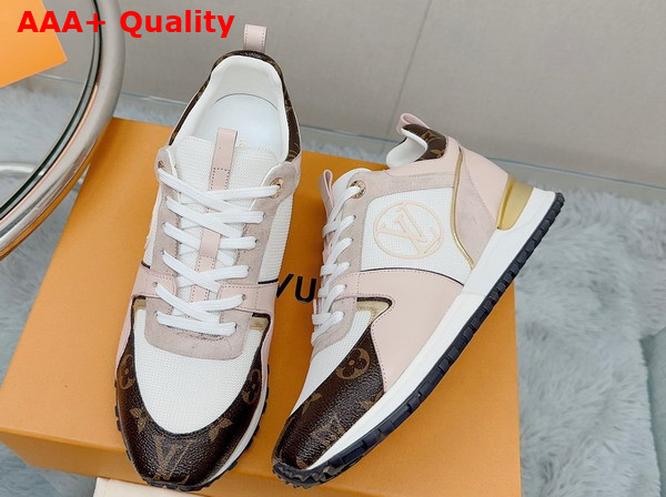 Louis Vuitton Run Away Sneaker Nude Suede Calf Leather and Mesh and Monogram Canvas Replica