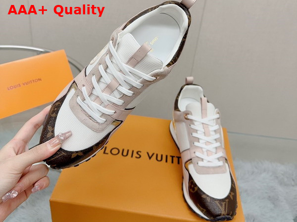 Louis Vuitton Run Away Sneaker Nude Suede Calf Leather and Mesh and Monogram Canvas Replica