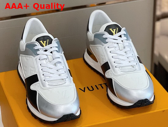 Louis Vuitton Run Away Sneaker White and Black Embossed Calf Leather and Smooth Calf Leather Replica
