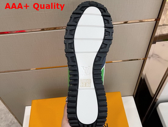 Louis Vuitton Run Away Sneaker White and Green Embossed Calf Leather and Smooth Calf Leather Replica