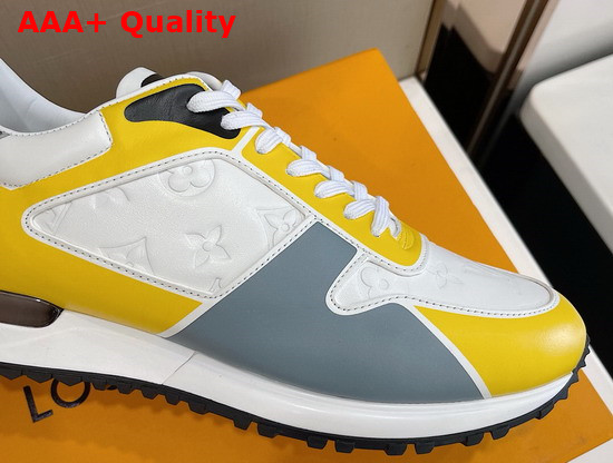 Louis Vuitton Run Away Sneaker White and Yellow Embossed Calf Leather and Smooth Calf Leather Replica