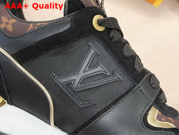 Louis Vuitton Run Away Sneaker in Black Suede Calf Leather and Recycled Monogram Nylon 1AAP3D Replica