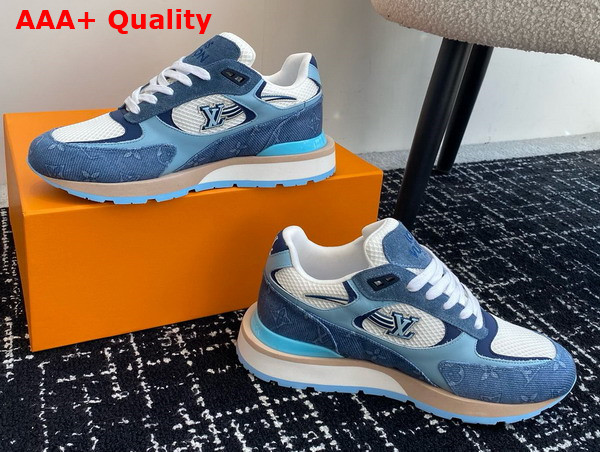 Louis Vuitton Run Away Sneaker in Blue Monogram Denim and Mesh 1ACVFM Replica