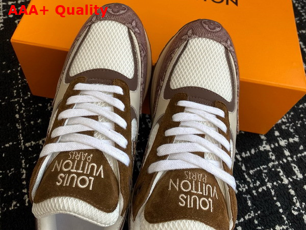 Louis Vuitton Run Away Sneaker in Moka Brown Monogram Denim and Mesh 1ACVDY Replica