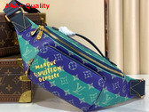 Louis Vuitton Rush Bumbag Blue Stripes Monogram Heritage Coated Canvas M25783 Replica