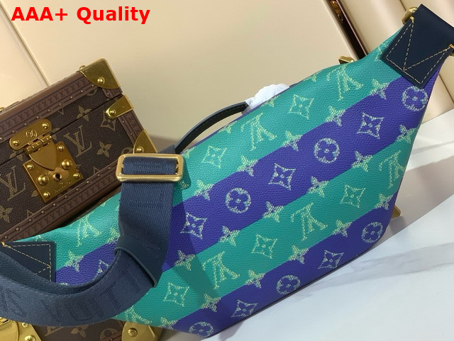Louis Vuitton Rush Bumbag Blue Stripes Monogram Heritage Coated Canvas M25783 Replica