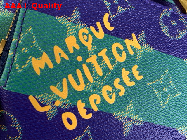 Louis Vuitton Rush Bumbag Blue Stripes Monogram Heritage Coated Canvas M25783 Replica