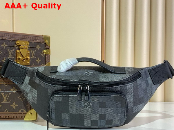 Louis Vuitton Rush Bumbag Damoflage Black Coated Canvas M14920 Replica