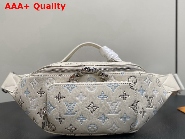 Louis Vuitton Rush Bumbag Ecru White Monogram Shadow Calfskin Leather with Gradient Effect M28619 Replica