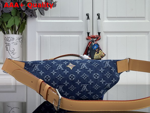 Louis Vuitton Rush Bumbag in Blue Monogram Flowers Denim M27640 Replica