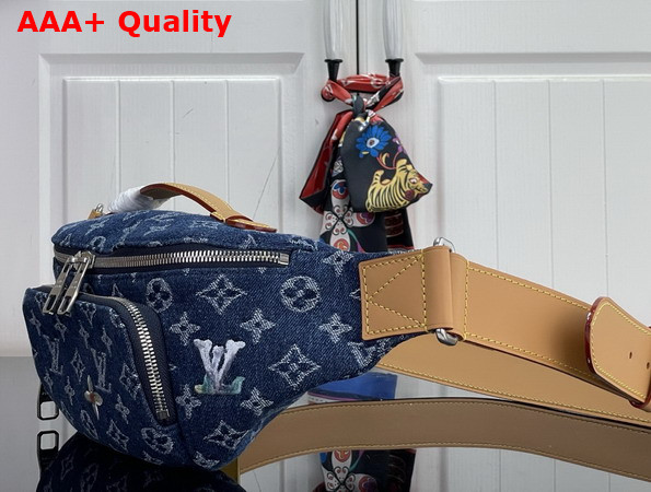 Louis Vuitton Rush Bumbag in Blue Monogram Flowers Denim M27640 Replica