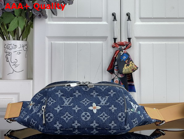 Louis Vuitton Rush Bumbag in Blue Monogram Flowers Denim M27640 Replica