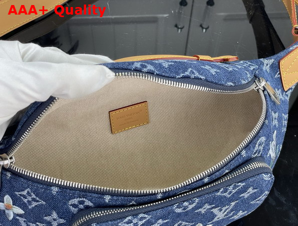 Louis Vuitton Rush Bumbag in Blue Monogram Flowers Denim M27640 Replica