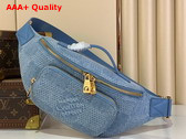 Louis Vuitton Rush Bumbag in Denim Blue Damier Denim 3D Cotton Canvas N00205 Replica