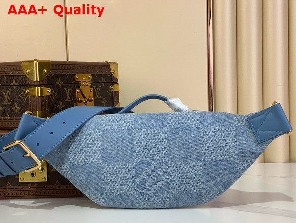 Louis Vuitton Rush Bumbag in Denim Blue Damier Denim 3D Cotton Canvas N00205 Replica