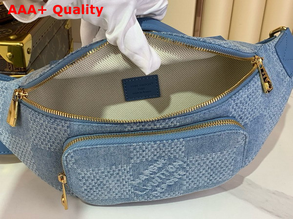 Louis Vuitton Rush Bumbag in Denim Blue Damier Denim 3D Cotton Canvas N00205 Replica