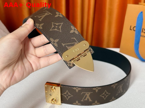 Louis Vuitton S Lock 50mm Belt in Monogram Canvas and Black Calf Leather M4103Z Replica