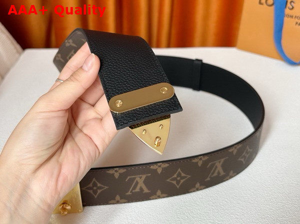 Louis Vuitton S Lock 50mm Belt in Monogram Canvas and Black Calf Leather M4103Z Replica