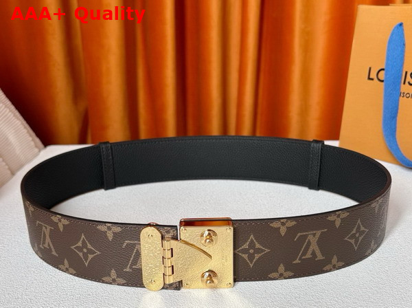 Louis Vuitton S Lock 50mm Belt in Monogram Canvas and Black Calf Leather M4103Z Replica